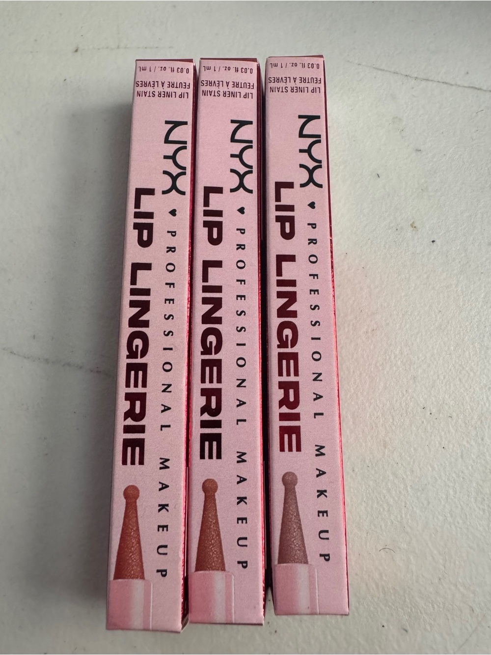 NIB NYX PROFESSIONAL MAKEUP LIP LINGERIE 3-PIECE LIP LINER STAIN SET π - Picture 7 of 8